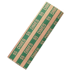 PAP-R Flat Coin Wrappers - Total $5.0 in 50 Coins of 10&cent; Denomination - Heavy Duty - Paper - Green