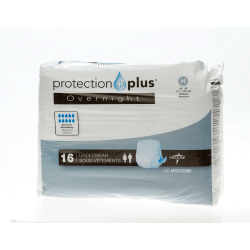 Protection Plus Overnight Protective Underwear, Medium, 28 - 40", White, Bag Of 16, Case Of 4 Bags
