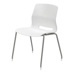 KFI Studios Imme Stack Chair, White/Silver