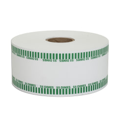 PAP-R Coin Tainer Automatic Coin Wrapper Roll, Dimes, Green, Roll Of 1,900