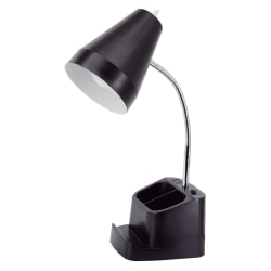 Realspace™ Lusina LED Organizer Desk Lamp With USB, 18"H, Black