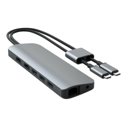 Targus® Sanho HyperDrive VIPER 10-in-2 USB-C Hub, 6/10"H x 1-9/10"W x 5-7/10"D, Gray, HD392-GRAY
