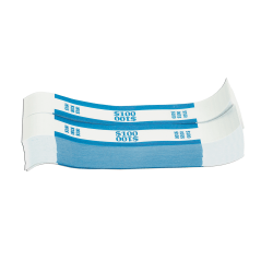 Pap-R Currency Straps, Blue, $100, Pack Of 1,000