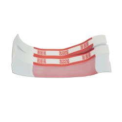 Currency Straps, Red, $500, Pack Of 1,000