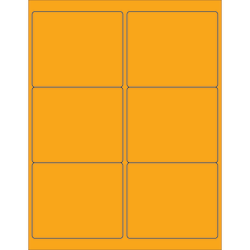 Tape Logic® Permanent Labels, LL180OR, Rectangle, 4" x 3 3/8", Fluorescent Orange, Case Of 600