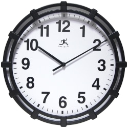 Infinity Instruments Skipper Wall Clock, 16"H x 16"W x 2"D, Black