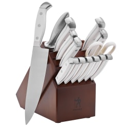 Henckels Statement 15-Piece Knife Block Set, White/Brown