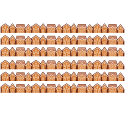 Teacher Created Resources Die-Cut Border Trim, Gingerbread Houses, 35' Per Pack, Set Of 6 Packs