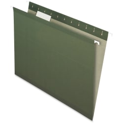 Pendaflex Recycled Hanging File folders with Infopocket - 8 1/2" x 11" - Kraft - Green - 100% Recycled - 25 / Box
