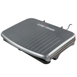 George Foreman 9 Serving Classic Plate Electric Indoor Grill And Panini Press, 3-1/4"H x 16-15/16"W x 12-15/16"D, Gunmetal Gray