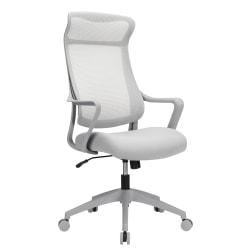 Realspace® Lenzer Mesh High-Back Task Office Chair, Gray, BIFMA Compliant
