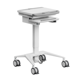 Mount-It! MedHub Mobile Medical Cart Workstation With Locking Caster Wheels, White/Gray