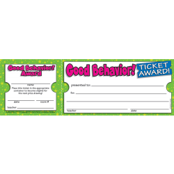 Scholastic Ticket Awards, Good Behavior, 8 1/2" x 2 3/4"