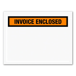 Tape Logic® "Invoice Enclosed" Envelopes, Panel Face, 7" x 5 1/2", Orange, Pack Of 1,000