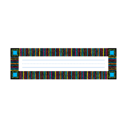 Barker Creek Single-Sided Desk Tags/Bulletin Board Signs, 12" x 3 1/2", Neon Stripes, Pre-K To Grade 6, Pack Of 36