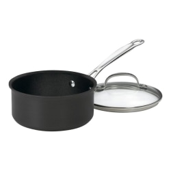 Cuisinart™ Chef's Classic Aluminum Non-Stick Saucepan With Cover, 0.4 Gallon, Black
