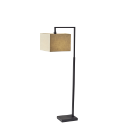 Adesso® Richard Floor Lamp, 60"H, Beige/Black
