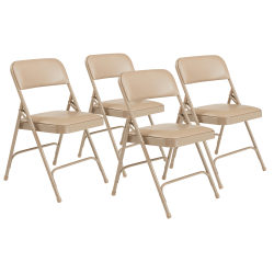 National Public Seating Series 1200 Folding Chairs, Beige, Set Of 4 Chairs