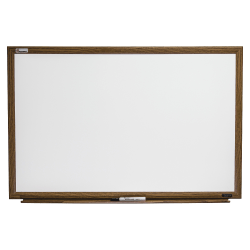 SKILCRAFT® Magnetic Melamine Dry-Erase Whiteboard, 48" x 36", Wood Frame With Oak Finish (AbilityOne 7110 01 630 5156)