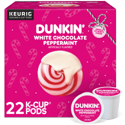 Dunkin'® White Chocolate Peppermint Coffee, Keurig Single Serve K-Cup Pods, 22 Count