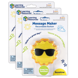 Learning Resources Message Recorders, Sun, Multicolor, Pack Of 3 Recorders