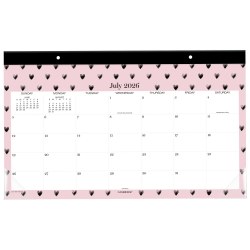 Mead Cambridge® Cherish Academic 2026-2027 Monthly Desk Pad Calendar, Compact, 11" x 17 3/4"