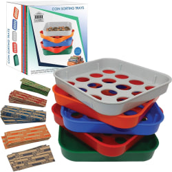 Nadex Coins Quick-Sort Coin Sorting Tray - Blue, Green, Orange, Red, Gray