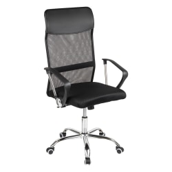 Mind Reader Ergonomic Mesh High-Back Swivel Executive Office Desk Chair, 42 1/2-47"H, Black