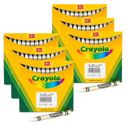 Crayola Bulk Crayons, Regular Size, White, 12 Per Pack, Set Of 6 Packs