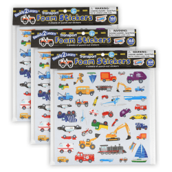 Ready 2 Learn Foam Stickers, Transport, Pack Of 168 Stickers, Set Of 3 Packs