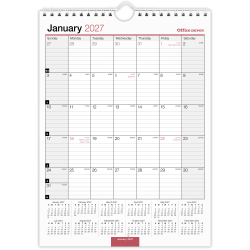 Office Depot Brand Monthly Wall Calendar, 8" x 11", White, January 2027 to December 2027, OD30132827