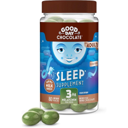 Good Day Chocolate Supplements, Melatonin Milk Chocolate, 3mg, Total Qty 80