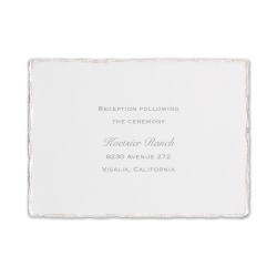 Custom Premium Wedding & Event Reception Cards, 4-7/8" x 3-1/2", Deckled Elegance, Box Of 25 Cards