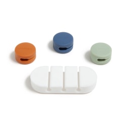 U Brands® Adhesive Cord Organizer Clips, Multicolor, Set Of 4 Clips