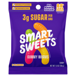 Smart Sweets Gummy Worms, 1.8 Oz, Total Qty 14