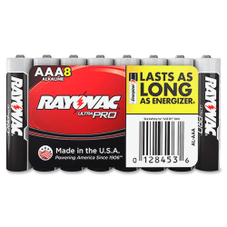 Rayovac Ultra Pro Alkaline AAA Battery 8-Packs - For Multipurpose - AAA - 1.5 V DC - 12 / Carton