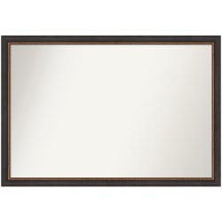 Amanti Art Non-Beveled Rectangle Framed Bathroom Wall Mirror, 26-1/2" x 38-1/2", Ashton Black