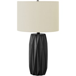 Monarch Specialties Ila Table Lamp, 25"H, Ivory/Black