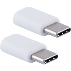 Ativa® USB-C to Micro USB Connector Adapter, 2 Pack, White, 36491