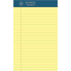 Business Source Premium Writing Pad - 5" x 8" - Canary Paper - Tear Proof, Sturdy Back, Bleed-free - 1 Dozen