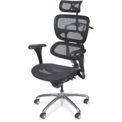 MooreCo Butterfly Ergonomic Mesh High-Back Executive Chair, Chrome/Black