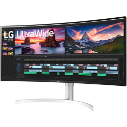 LG Ultrawide 38BN95C-W 38" UW-QHD+ Curved Screen Gaming LCD Monitor - 21:9 - Textured Black, Textured White, Silver - 38" Class - Nano In-plane Switching (Nano IPS) Tech - 450 Nit - 1 ms - 144 Hz Refresh Rate - HDMI - DisplayPort - USB Hub