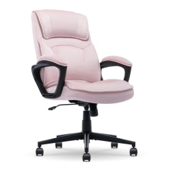 Serta® Comfort Classic Ergonomic Fabric High-Back Executive Office Chair, Pink