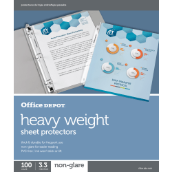 Office Depot® Brand Heavyweight Sheet Protectors, 8-1/2" x 11", Non-Glare, Pack Of 100