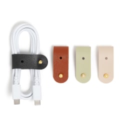 U Brands® Premium Vegan Leather Cable Wrap Straps, Assorted Colors, Set Of 4 Straps