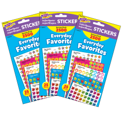 Trend SuperSpots Stickers, Everyday Favorites, 2,500 Stickers Per Pack, Set Of 3 Packs