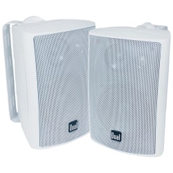 Dual 4" 3-Way Indoor/Outdoor Wired Speakers, White, Set Of 2 Speakers
