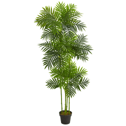 Nearly Natural Phoenix Palm 72"H Artificial Tree With Pot, 72"H x 15"W x 15"D, Green