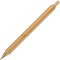 Pentel® EnerGel® Alloy Retractable Gel Pen, Medium Point, 0.7 mm, Gold Aluminum Barrel, Black Ink