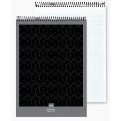 Office Depot® Brand Professional Top Wirebound Writing Pad, 8 1/2" x 11 3/4", Quad Ruled, 70 Sheets, White